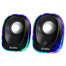 SV-014001 SVEN 330, чёрный, USB, акустическая система 2.0,  мощность 2x2,5 Вт(RMS), подсветка