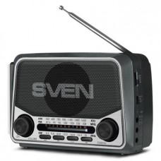 SV-017156 АС SVEN SRP-525, серый (3 Вт, FM/AM/SW, USB, microSD, фонарь, встроенный аккумулятор)
