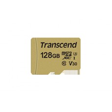 TS128GUSD500S Флеш-накопитель Transcend Карта памяти Transcend 128GB UHS-I U3 microSD with  Adapter,